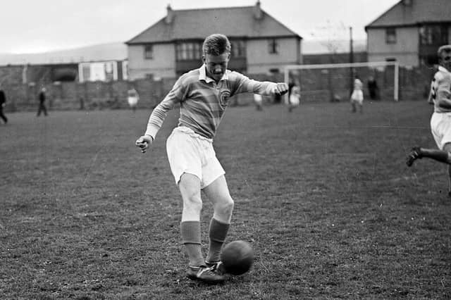 The young Jimmy Gabriel training with Dundee FC at Dunbar