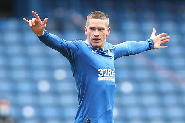 Rangers winger Ryan Kent provided the assist for the 19th minute opener against Malmo at Ibrox. (Photo by Ian MacNicol/Getty Images)