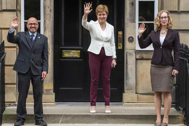 The Scottish Greens entered government after co-leaders Patrick Harvie and Lorna Slater signed up to a cooperation deal with the SNP's former leader Nicola Sturgeon following the 2021 Holyrood election. Picture: Lisa Ferguson