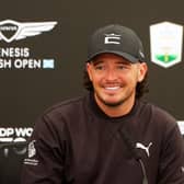 Ewen Ferguson talks to the media during a press conference prior to the Genesis Scottish Open at The Renaissance Club. Picture: Andrew Redington/Getty Images.