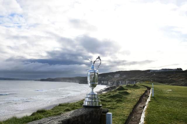 The Claret Jug is pictured at Royal Portrush Golf Club. (Photo by Charles McQuillan/Getty Images)