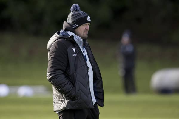 Scotland head coach Gregor Townsend surveys training ahead of the clash with France.