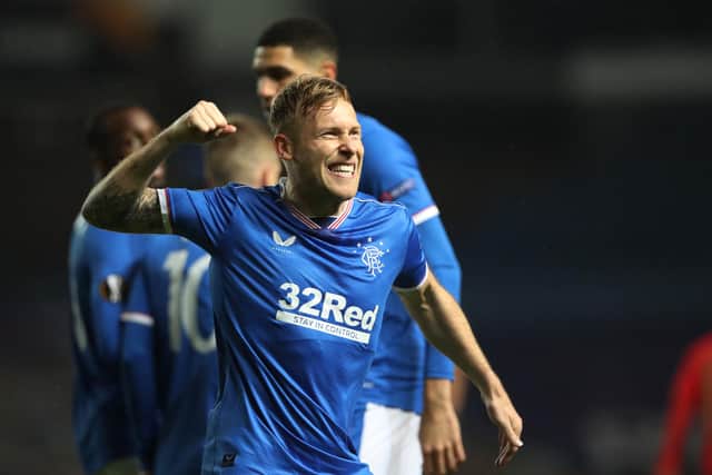 Scott Arfield celebrates. (Photo by Ian MacNicol/Getty Images)