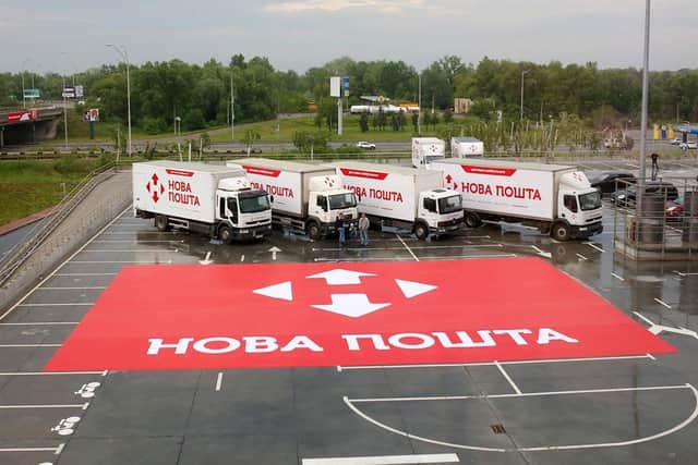 Nova Poshta is a Ukrainian courier service.