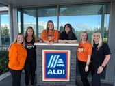Ashley McKenzie (central left) with Aldi colleagues and teammates ahead of Edinburgh Kiltwalk this weekend