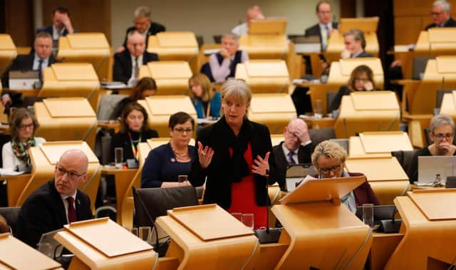 Social Justice Secretary Shona Robison addresses MSPs during the Gender Recognition Reform (Scotland) Bill debate last week (Picture: Andrew Cowan/pool/Getty Images)