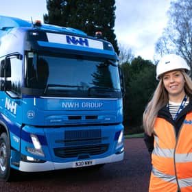 NWH director Nicola Williams, pictured with the new fully electric Volvo lorry.