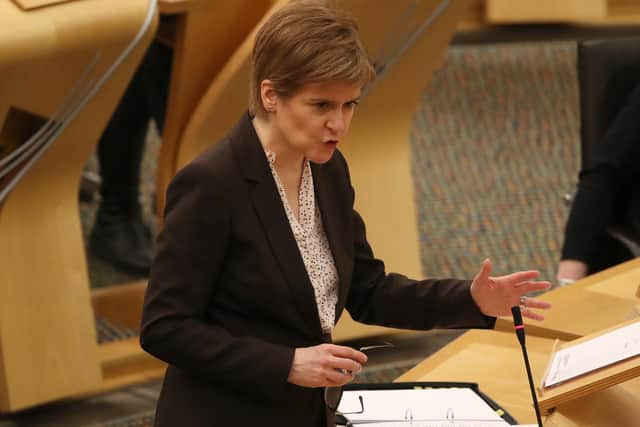 First Minister Nicola Sturgeon at Holyrood.