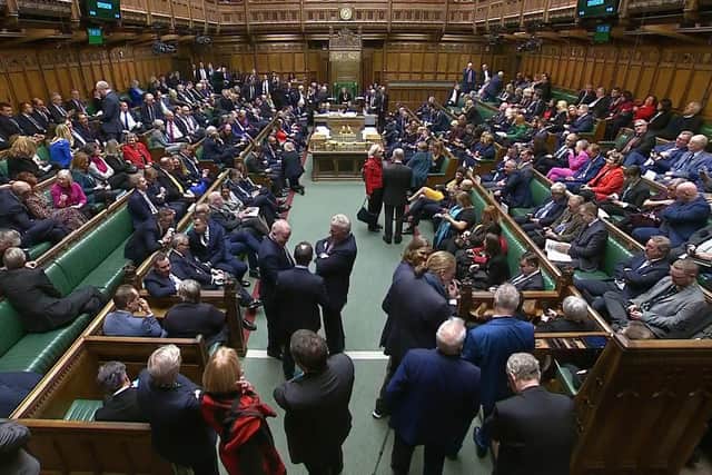 MP's gather in the House of Commons, London, ahead of the second reading vote of the Safety of Rwanda (Asylum and Immigration) Bill. Photo: House of Commons/UK Parliament/PA Wire