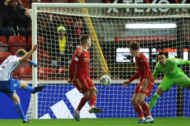 Watson nets a late winner for Kilmarnock against Aberdeen earlier in the campaign.