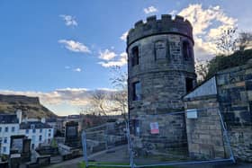 The watchtower in the Calton Burial Ground in Edinburgh. Picture: Lisa Ferguson