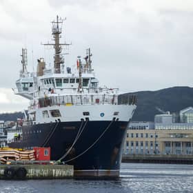 Pharos docked in Leith Harbour for maintenance this week. Picture: Lisa Ferguson