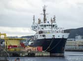 Pharos docked in Leith Harbour for maintenance this week. Picture: Lisa Ferguson