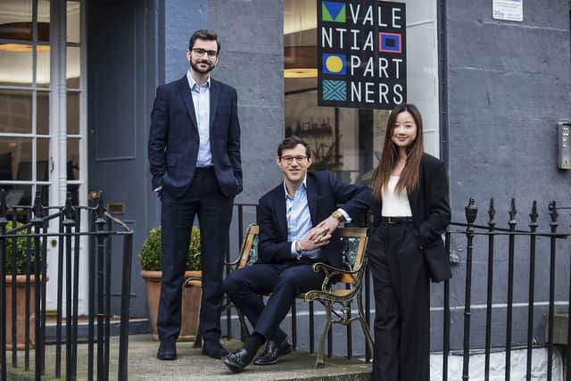 From left: senior consultant Stuart Balfour, head of Scottish office Peter Schutzer-Weissmann, and analyst Chantel Liu. Picture: Lisa Ferguson.