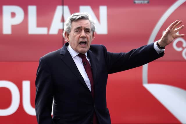 Former Prime Minister Gordon Brown campaigning in Glasgow