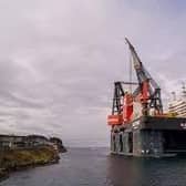The largest offshore wind installation vessel in the world, the Heerema Sleipnir, was used in the construction project off the Fife coast
Pic: Heerema