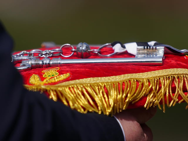 The Keys of the City of Edinburgh which will be offered to King Charles III during the Ceremony of the Keys at the Palace of Holyroodhouse, Edinburgh. Picture date: Monday September 12, 2022.