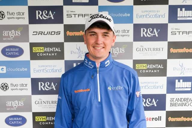 Sam Locke pictured after winning the Barassie Links Masters by three shots. Picture: Tartan Pro Tour