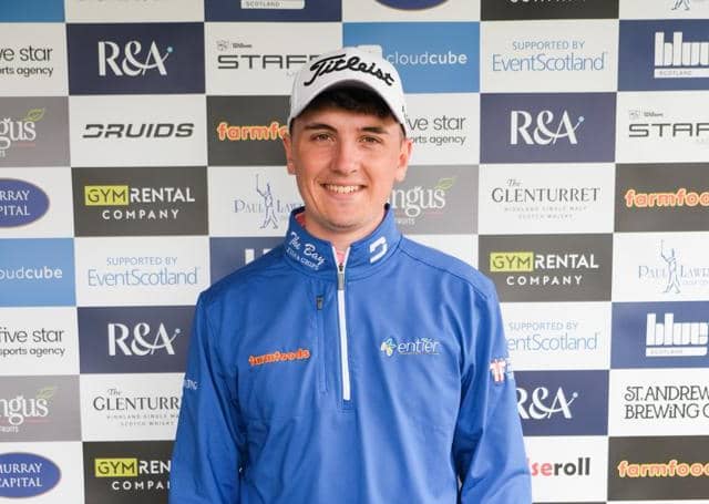Sam Locke pictured after winning the Barassie Links Masters by three shots. Picture: Tartan Pro Tour