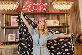 The Scamp & Dude founder, pictured at its Edinburgh store, is aiming to donate 63,000 'Super Scarves' a year to women starting chemotherapy. Picture: Connor Mollison.