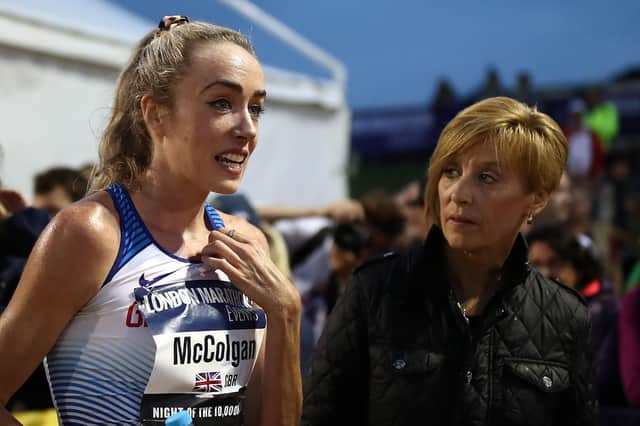 Eilish McColgan talks to mum Liz McColgan after the Women's European 10,000m Cup in 2019. Picture: Bryn Lennon/Getty Images