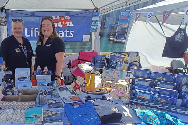 The lifeboat ladies were busy with their souvenir stall.