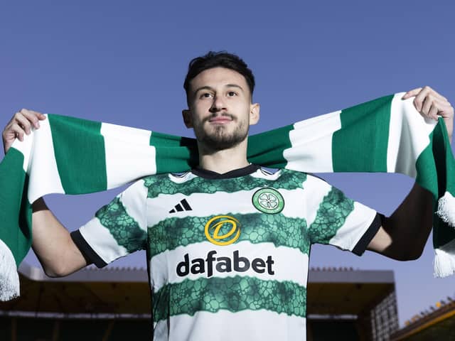 New Celtic signing Nicolas Kuhn was paraded at Parkhead on Wednesday. (Photo by Craig Foy / SNS Group)