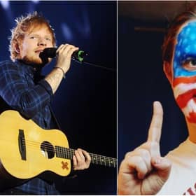 Left, Ed Sheeran, and right, Lewis Capaldi.
