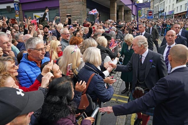 Hundred waited to greet King Charles III