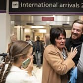 Scottish construction engineer Brian Glendinning with his mother Meta Glendinning after arriving at Edinburgh airport following his release after two months in Iraqi jail. Picture date: Saturday November 19, 2022.