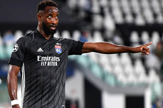 Lyon striker Moussa Dembele is said to have gone down with a muscle injury ahead of the match with Rangers. Picture: Getty