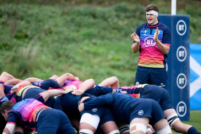 Scott Cummings during a Scotland forwards session at the Oriam. Picture: Craig Williamson/SNS