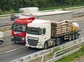 HGVs on the M4 motorway near Datchet, Berkshire. The UK government announced a temporary extension to lorry drivers' hours from July 12, amid a shortage of workers. Picture: Steve Parsons/PA Images