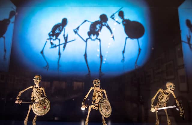 The skeletons used in Jason and the Argonauts are among the star attractions in the new exhibition.