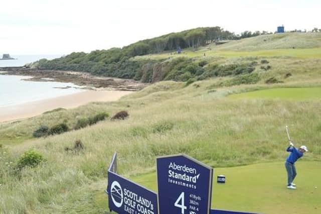 Played as the fourth last year, The Renaissance Club's signature hole will be the 13th for this week's Aberdeen Standard Investments Scottish Open. Picture: Getty Images