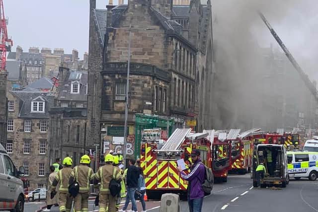 Fire crews have been working tirelessly to extinguish the blaze at George IV Bridge.