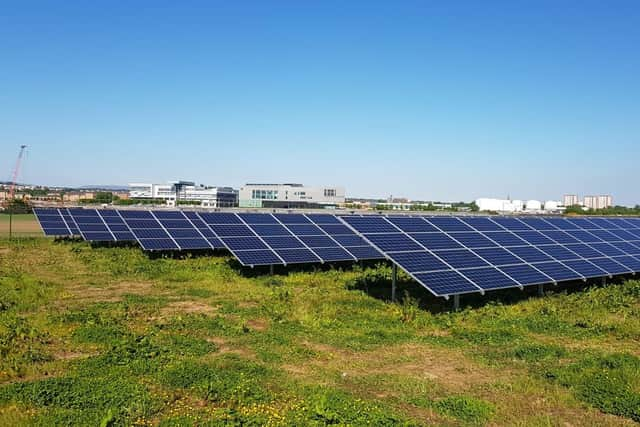 The solar array at Balmore will be similar to this scheme at Erskine on the banks of the Clyde in Renfrewshire