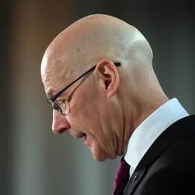 SNP leader John Swinney gives a speech at the launch of the party's general election campaign. Picture: Michael Boyd/PA Wire