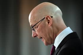 SNP leader John Swinney gives a speech at the launch of the party's general election campaign. Picture: Michael Boyd/PA Wire