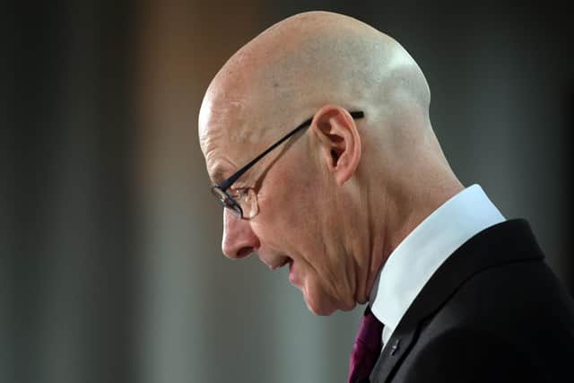 SNP leader John Swinney gives a speech at the launch of the party's general election campaign. Picture: Michael Boyd/PA Wire