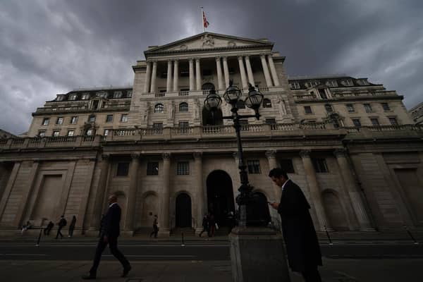 The Bank of England in the city of London. The latest data means the economy is on track to contract overall in the third quarter