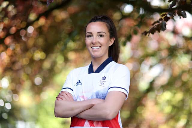 Scotland's Caroline Weir in Great Britain kit at the official announcement of the football team selected for the Tokyo 2020 Olympic Games. Picture: Naomi Baker/Getty Images for British Olympic Association
