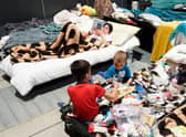 Refugees from Ukraine have been taking shelter at this humanitarian aid centre set up at the Global Expo exhibition hall in Warsaw, Poland.  The makeshift refugee centre was meant to be a temporary solution, but many people have been there for longer than expected.