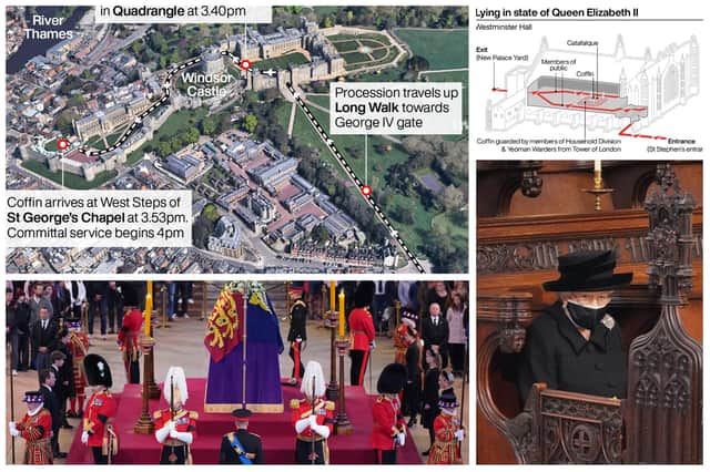Queen Elizabeth's final journey and funeral in 8 diagrams and maps. Pictures and graphics: PA