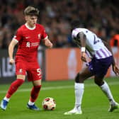 Ben Doak in action for Liverpool during a Europa League match against Toulouse in November. (Photo by Justin Setterfield/Getty Images)