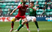 Paul Hanlon made his 500th appearance for Hibs in the 1-1 draw with Aberdeen at Easter Road. Photo by Mark Scates / SNS Group