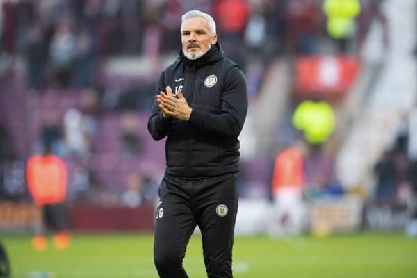 St Mirren manager Jim Goodwin before Saturday's cinch Premiership match between Heart of Midlothian and St Mirren at Tyncastle. (Photo by Ross Parker / SNS Group)