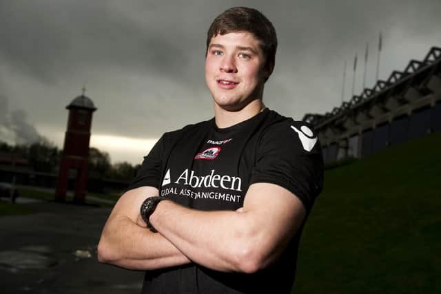 A youthful Grant Gilchrist pictured in November 2011 during his first season with Edinburgh. He will make his 200th appearance for the club this weekend. (Picture: Alan Harvey/SNS)