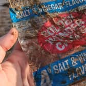 A marine biologist was left stunned after discovering a packet of Golden Wonder crisps washed up on a beach - dating back to 1971.