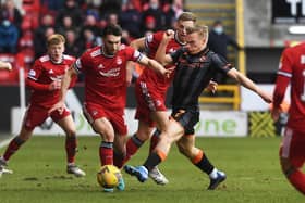 Aberdeen and Dundee United drew 1-1 at Pittodrie.  (Photo by Craig Foy / SNS Group)